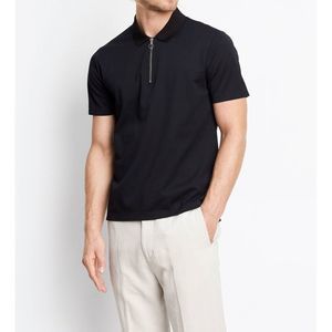VINCE Half Zip Navy Polo